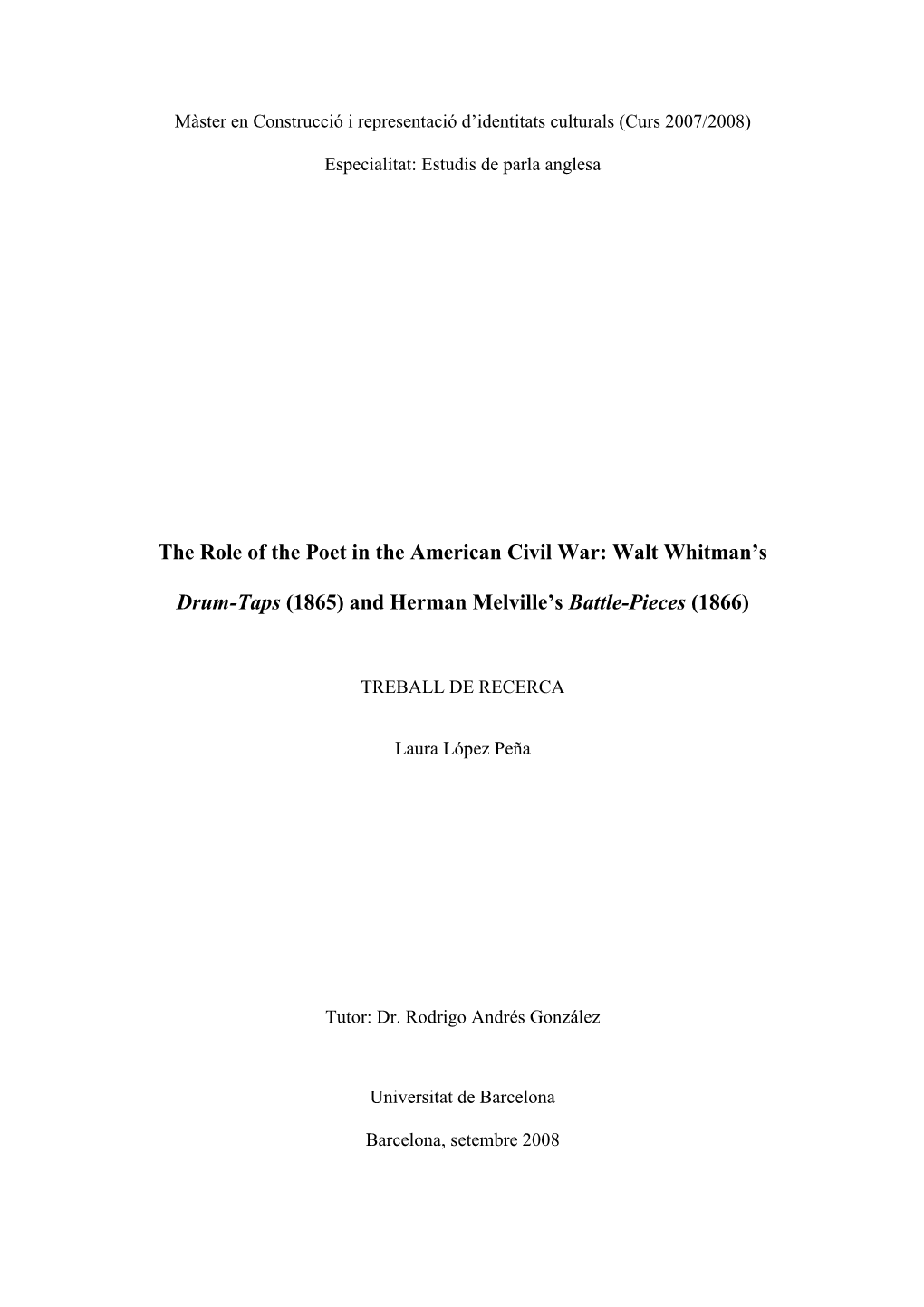 Laura López Peña Walt Whitman and Herman Melville.Pdf