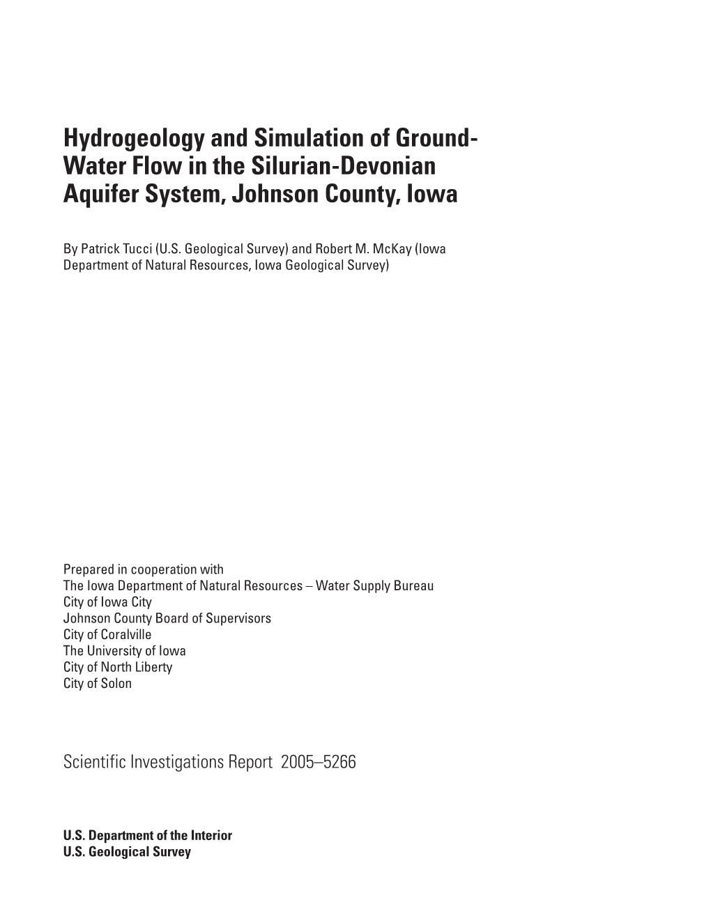 Water Flow in the Silurian-Devonian Aquifer System, Johnson County, Iowa