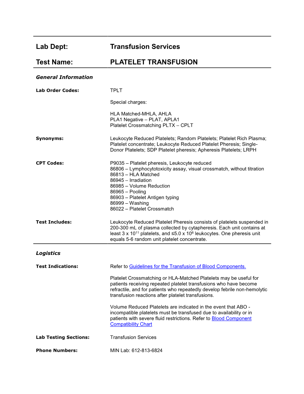 Platelet Transfusion