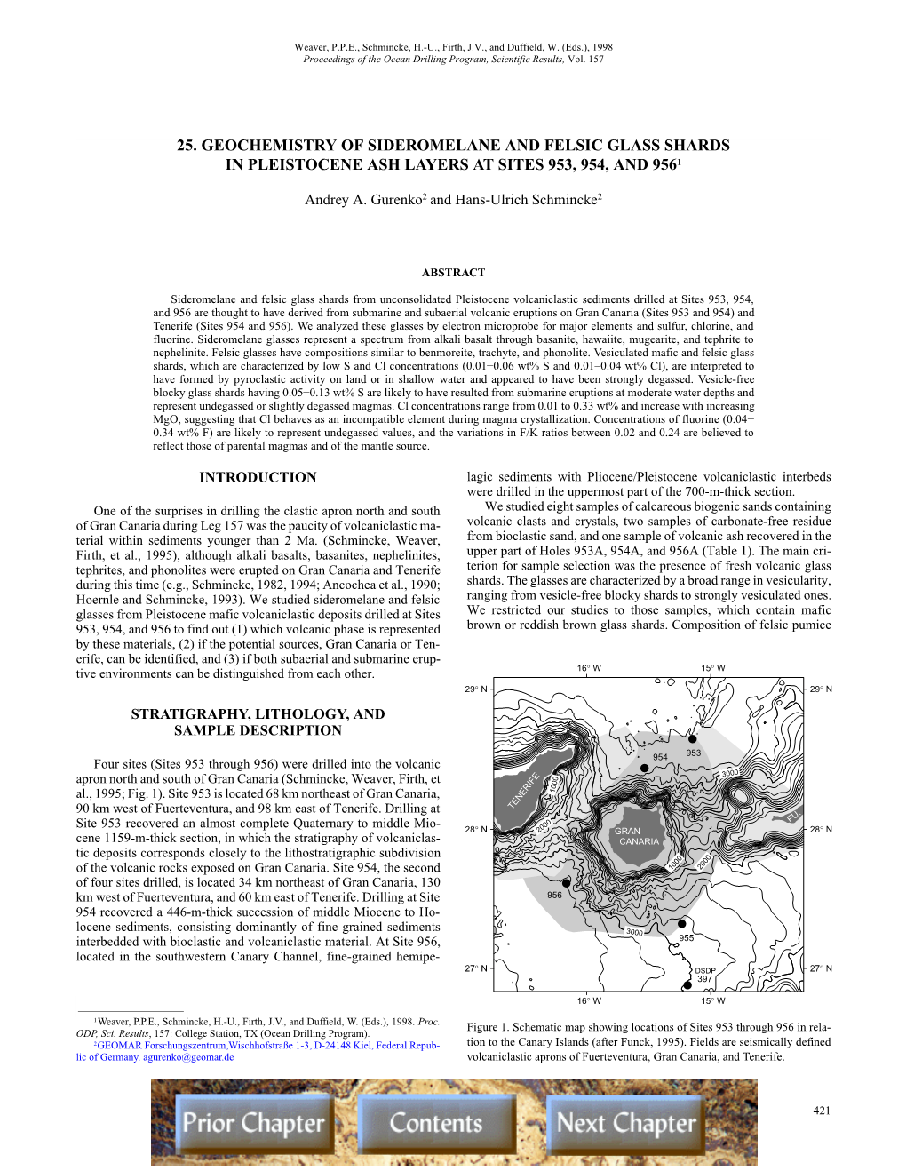 Geochemistry of Sideromelane and Felsic Glass Shards in Pleistocene Ash Layers at Sites 953, 954, and 9561