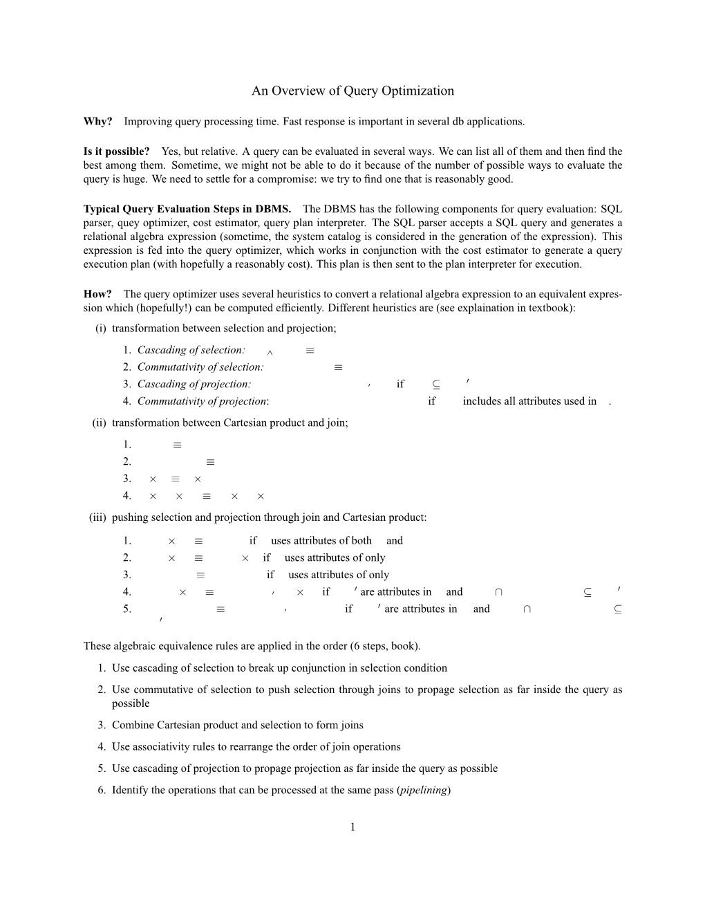 An Overview of Query Optimization