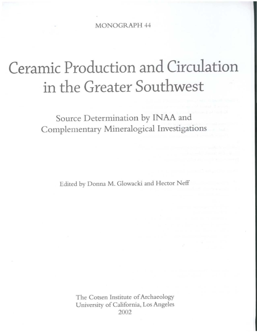 Ceramic Production and Circulation in the Greater Southwest