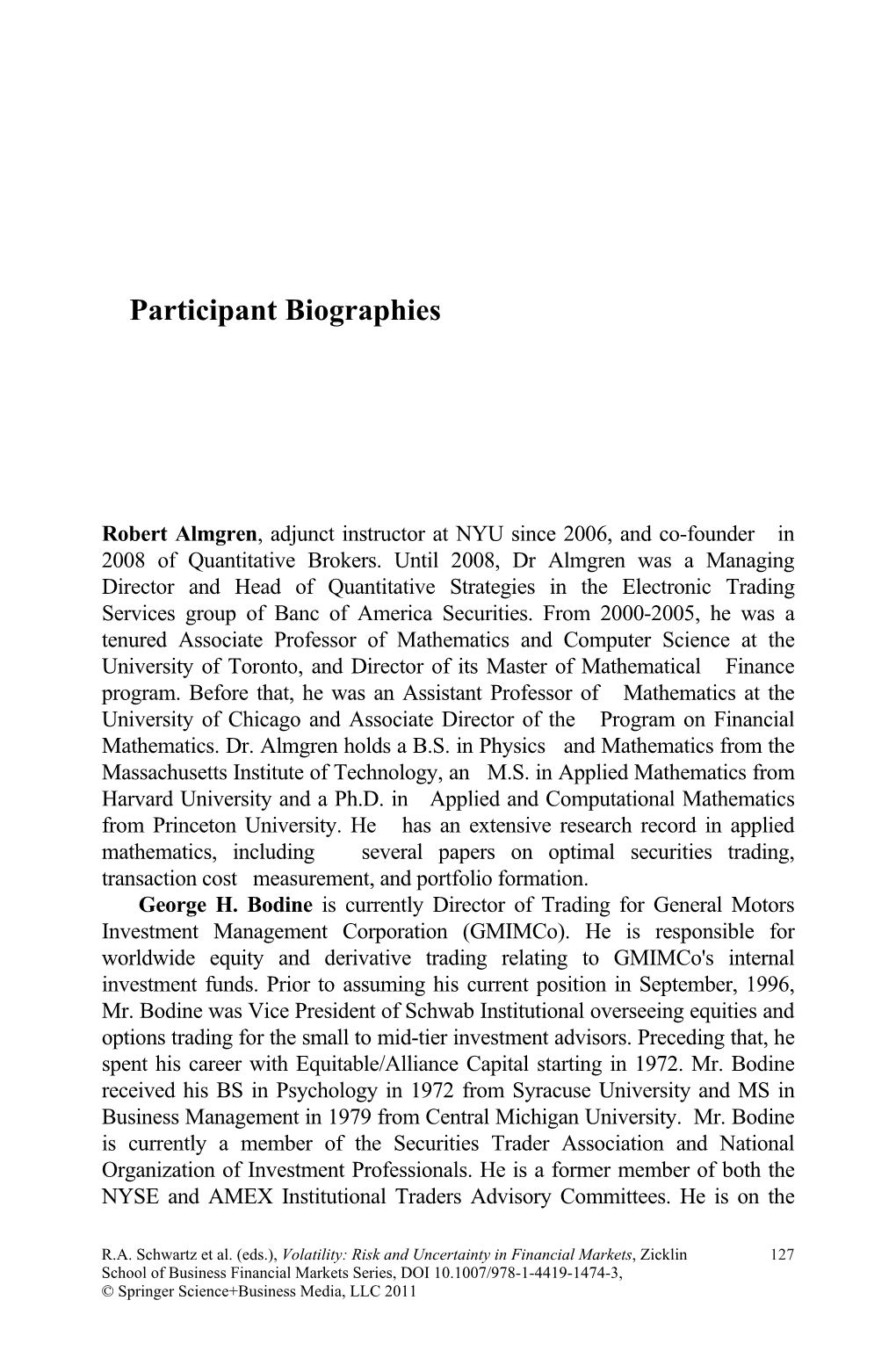 Participant Biographies