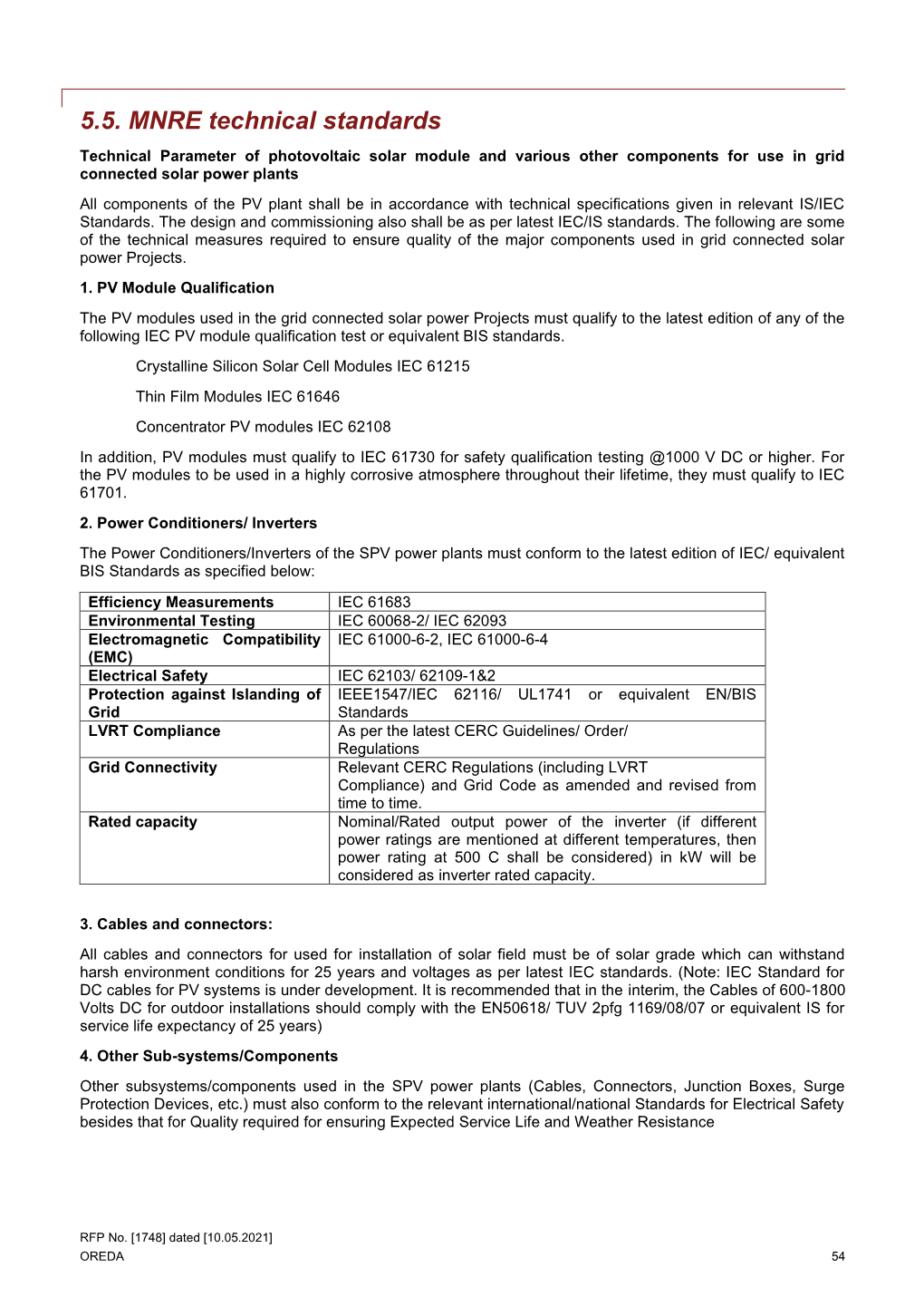 5.5. MNRE Technical Standards