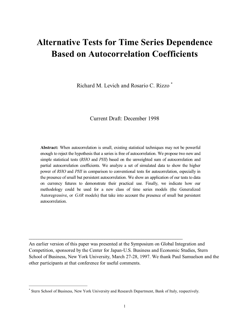Alternative Tests for Time Series Dependence Based on Autocorrelation Coefficients