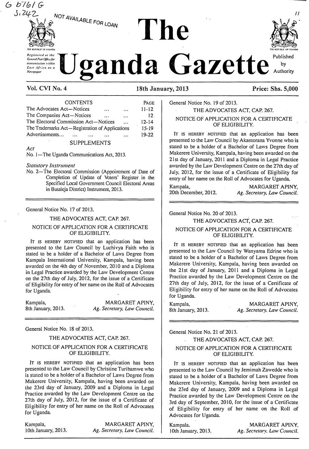 Uganda Gazette 2“