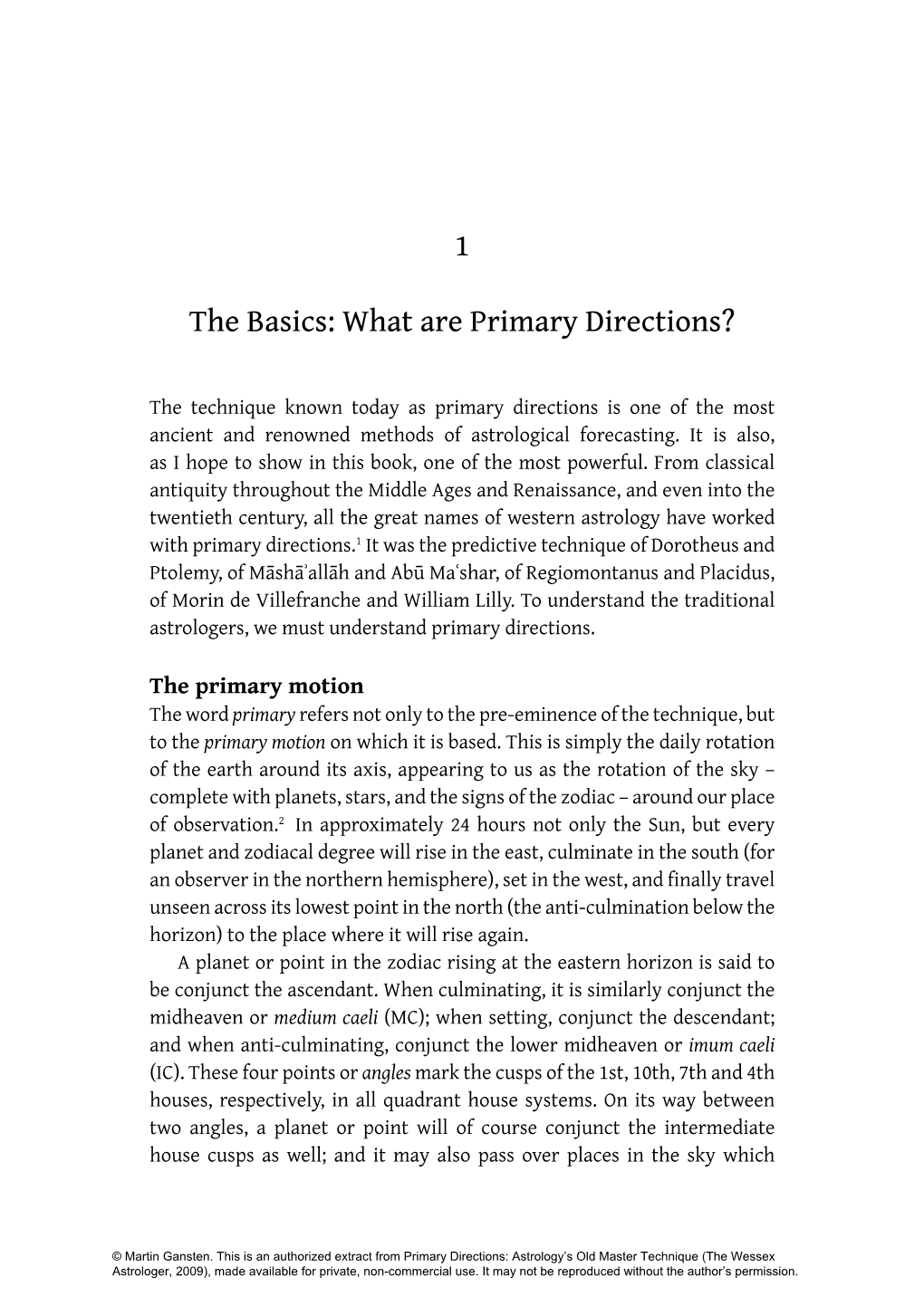 What Are Primary Directions? 1