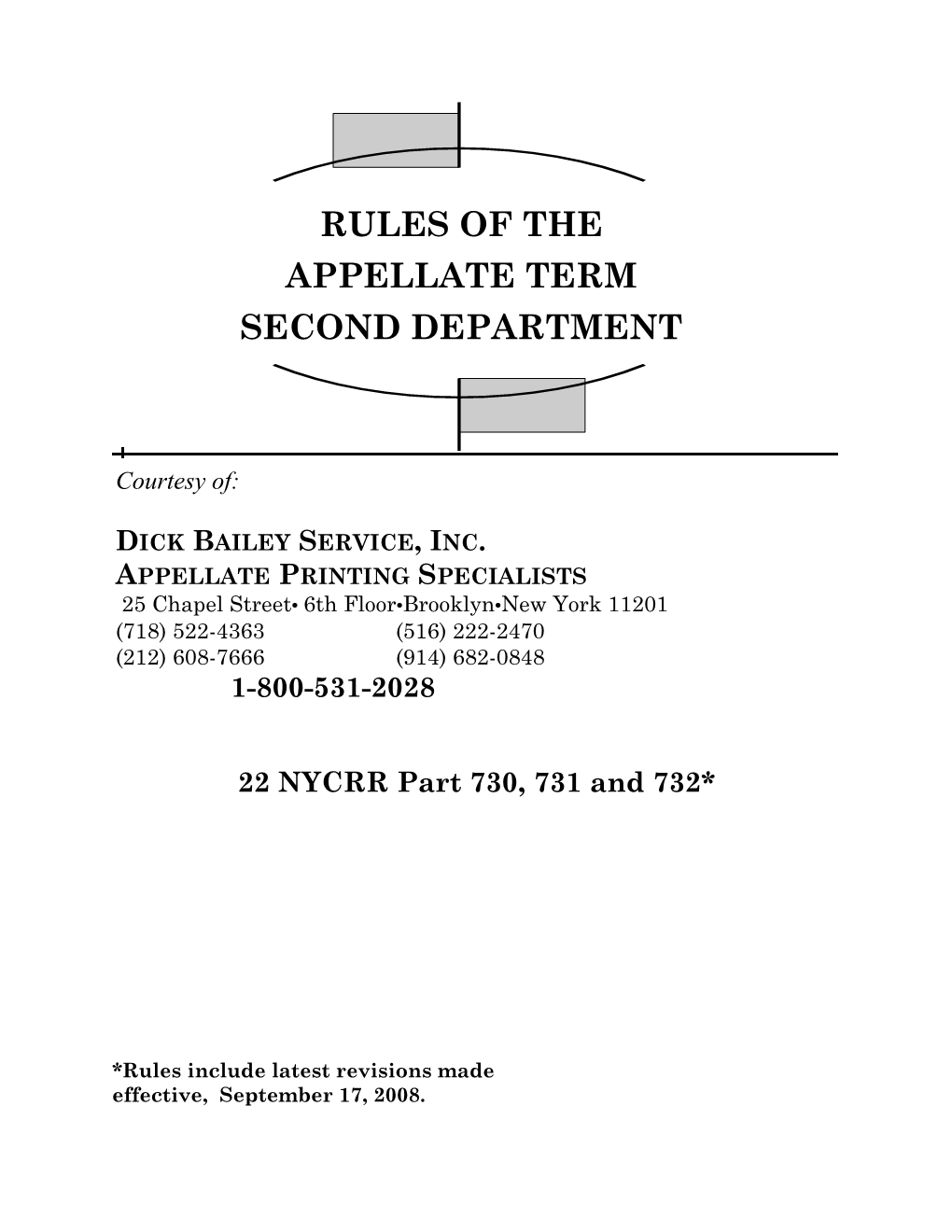 Rules of the Appellate Term Second Department