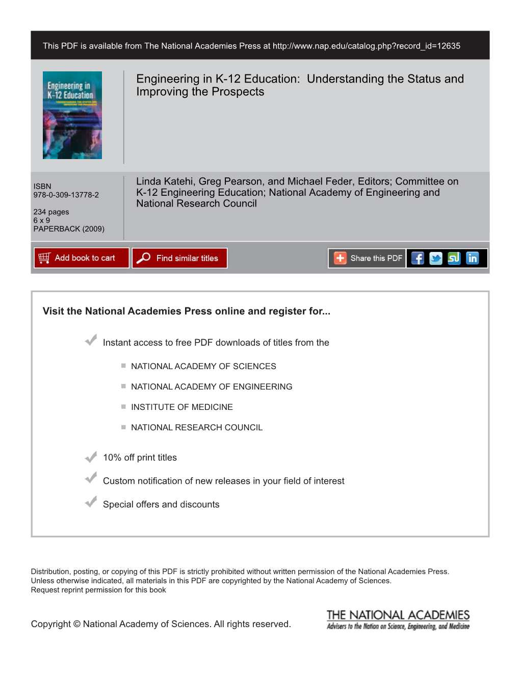 Engineering in K-12 Education: Understanding the Status and Improving the Prospects