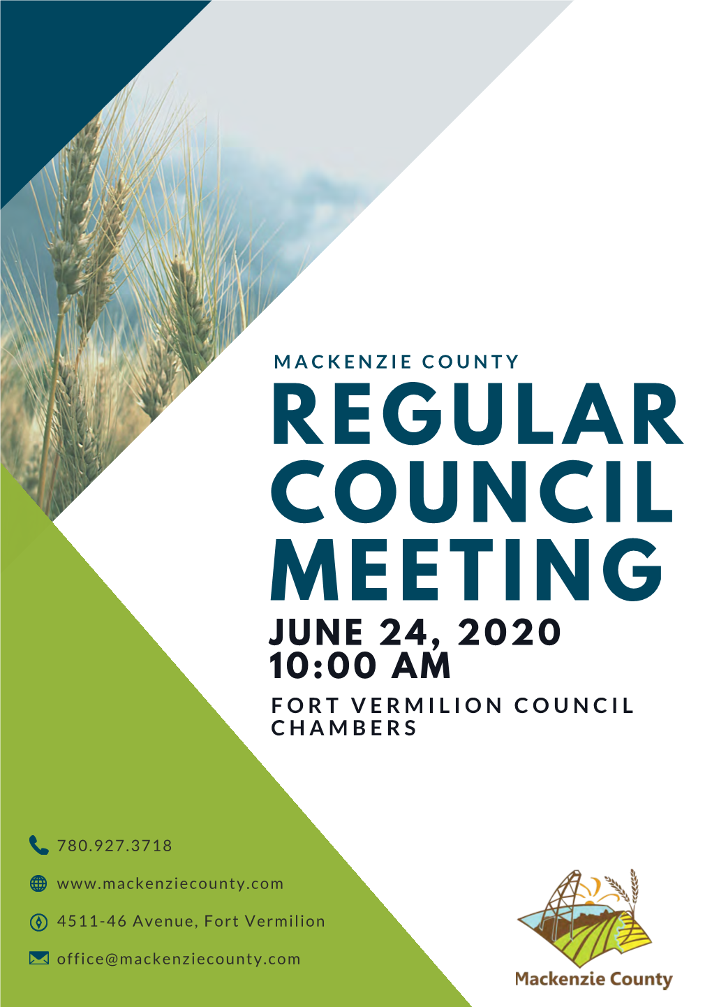 Regular Council Meeting June 24, 2020 10:00 Am Fort Vermilion Council Chambers
