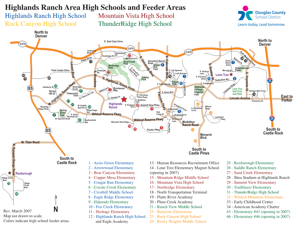 N Highlands Ranch Area High Schools and Feeder Areas