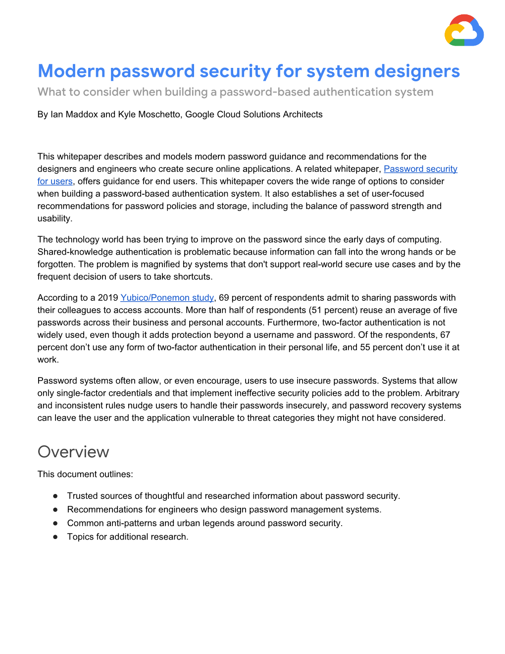 Modern Password Security for System Designers What to Consider When Building a Password-Based Authentication System