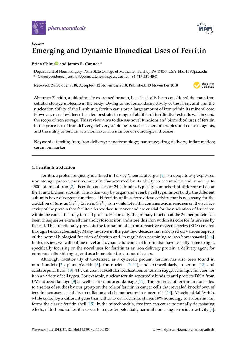 Emerging and Dynamic Biomedical Uses of Ferritin