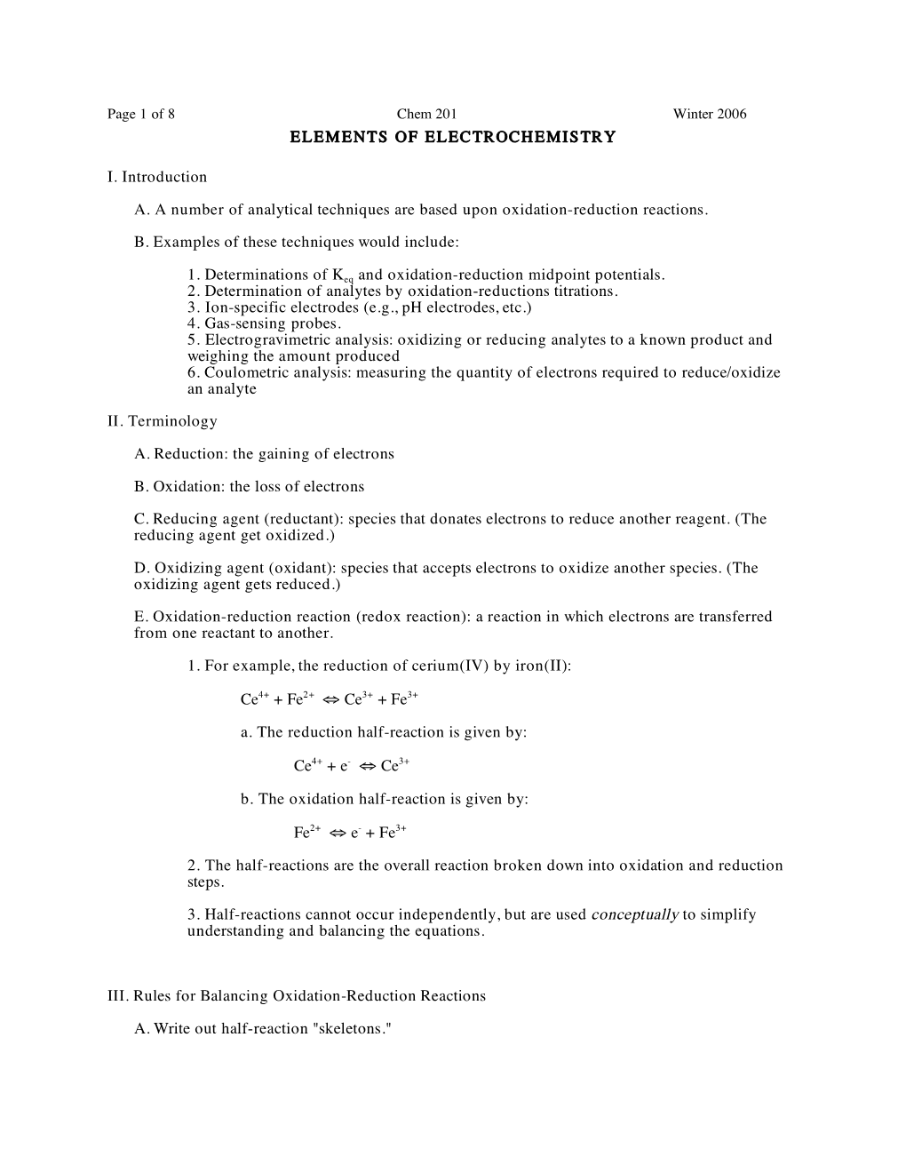 Elements of Electrochemistry