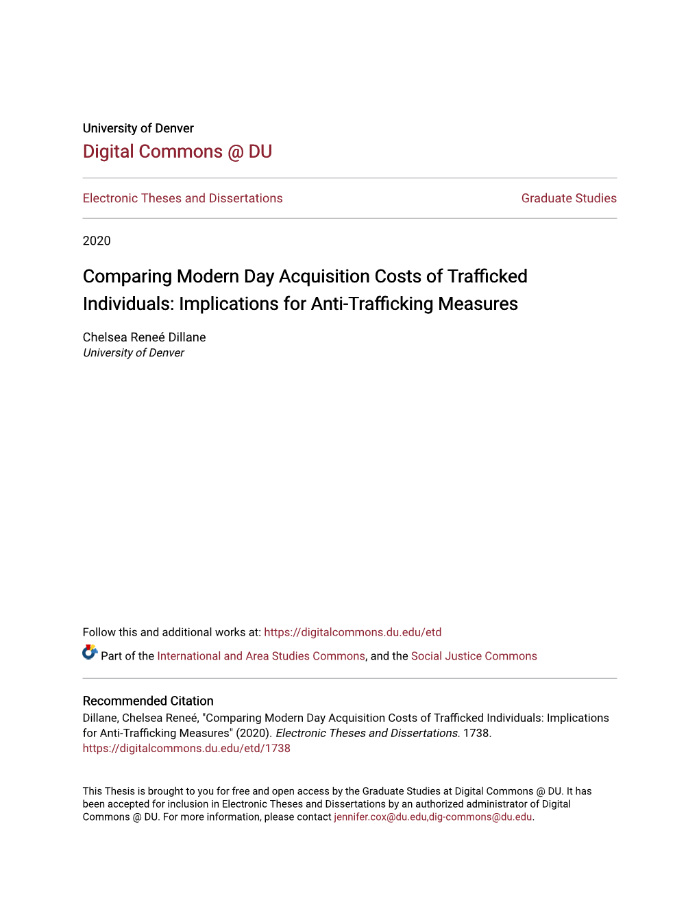 Comparing Modern Day Acquisition Costs of Trafficked Individuals: Implications for Anti-Trafficking Measures