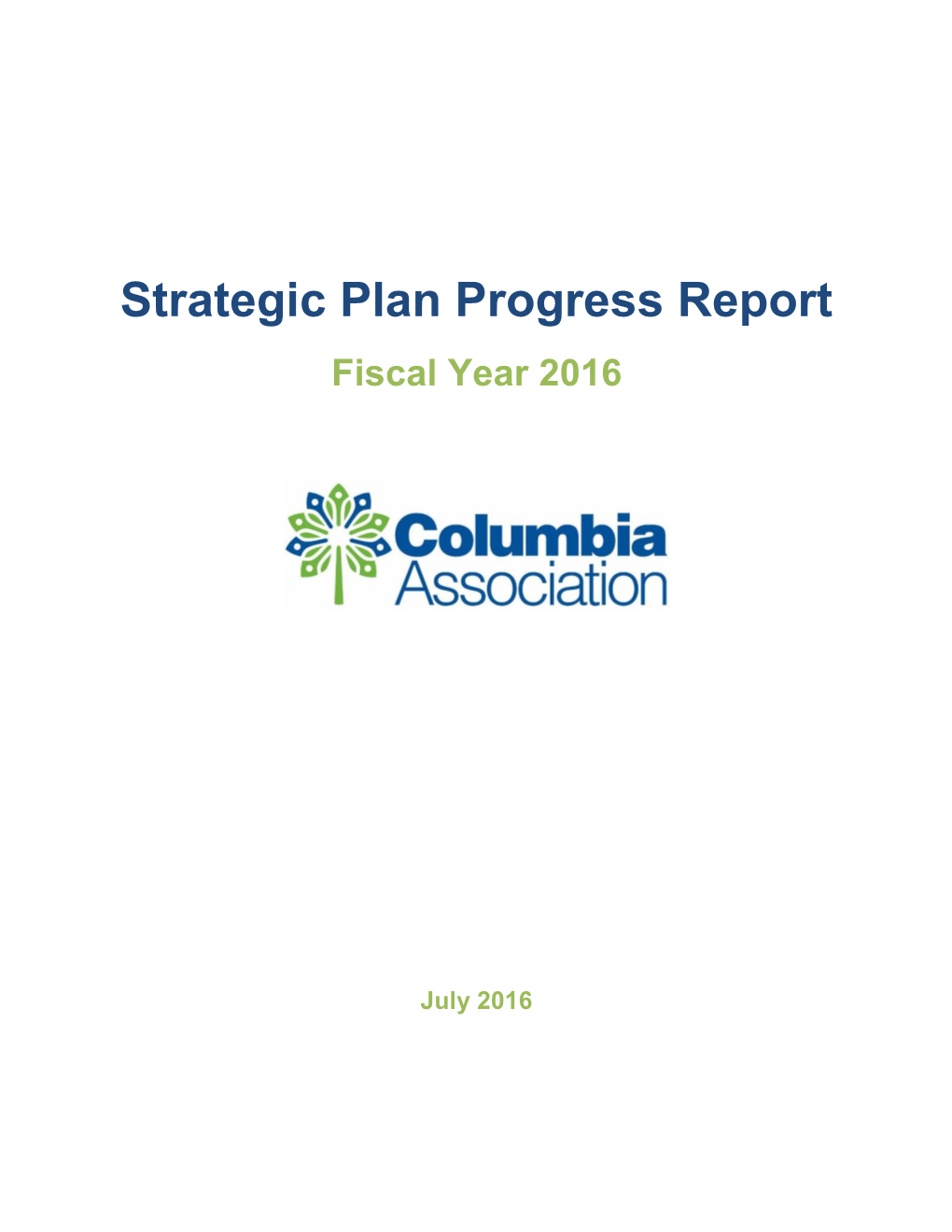 Strategic Plan Progress Report Fiscal Year 2016