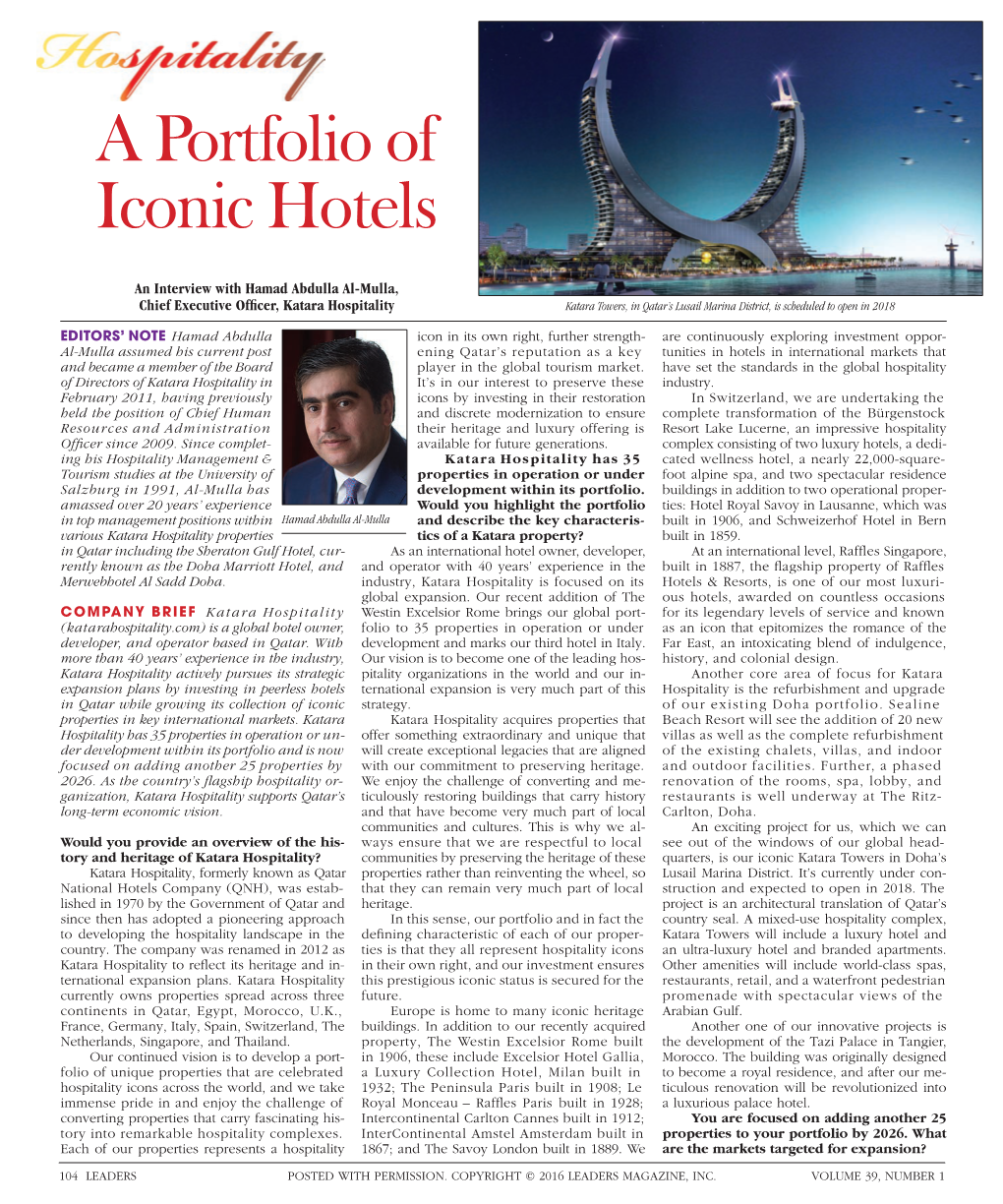 To Download a PDF of an Interview with Hamad