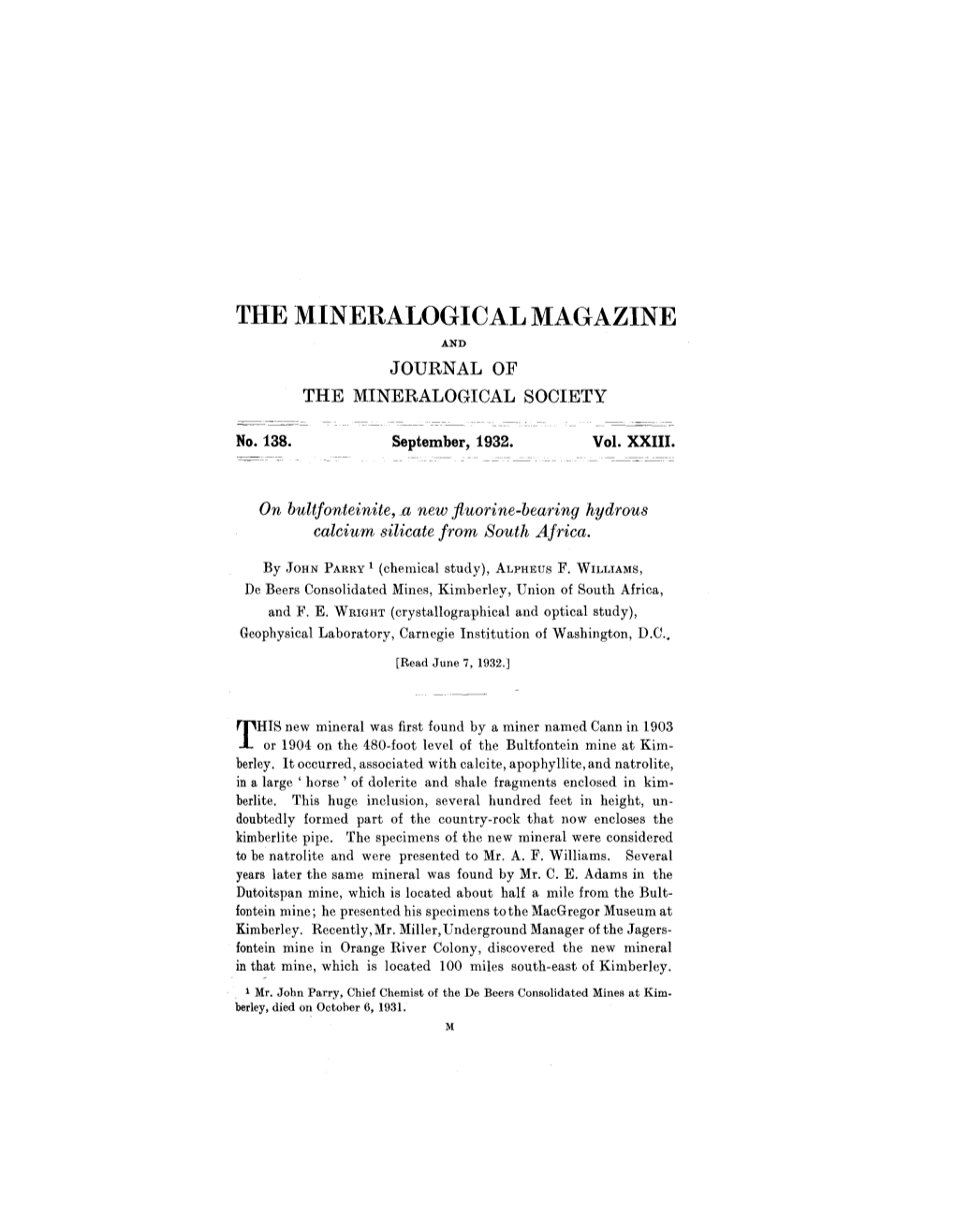 The Mineralogical Magazine