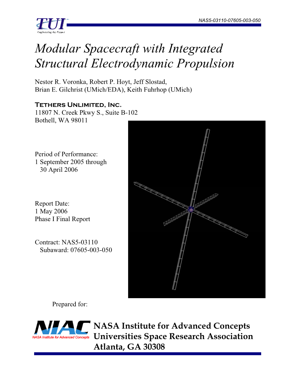 Modular Spacecraft with Integrated Structural Electrodynamic Propulsion