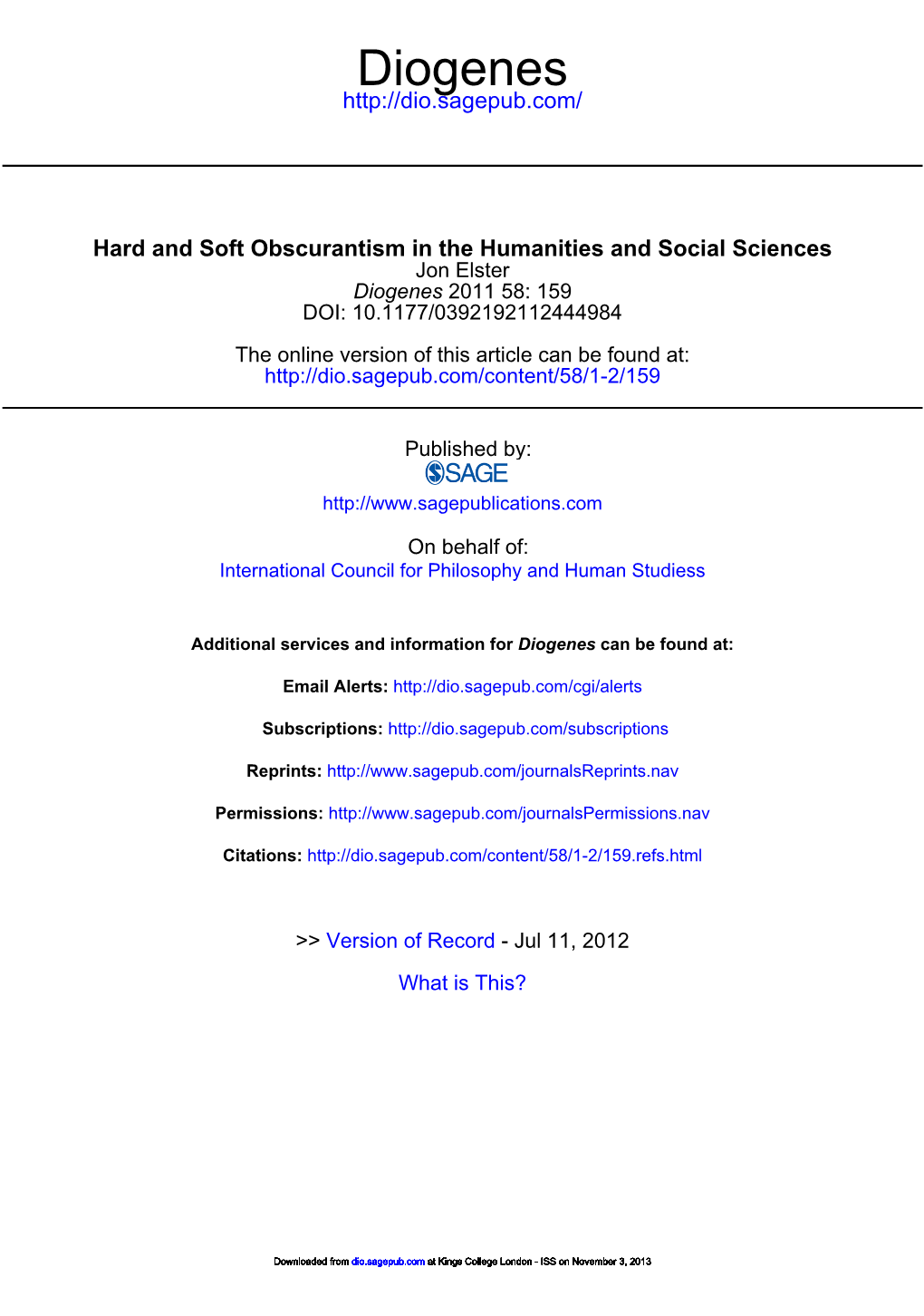 Obscurantism in Social Sciences