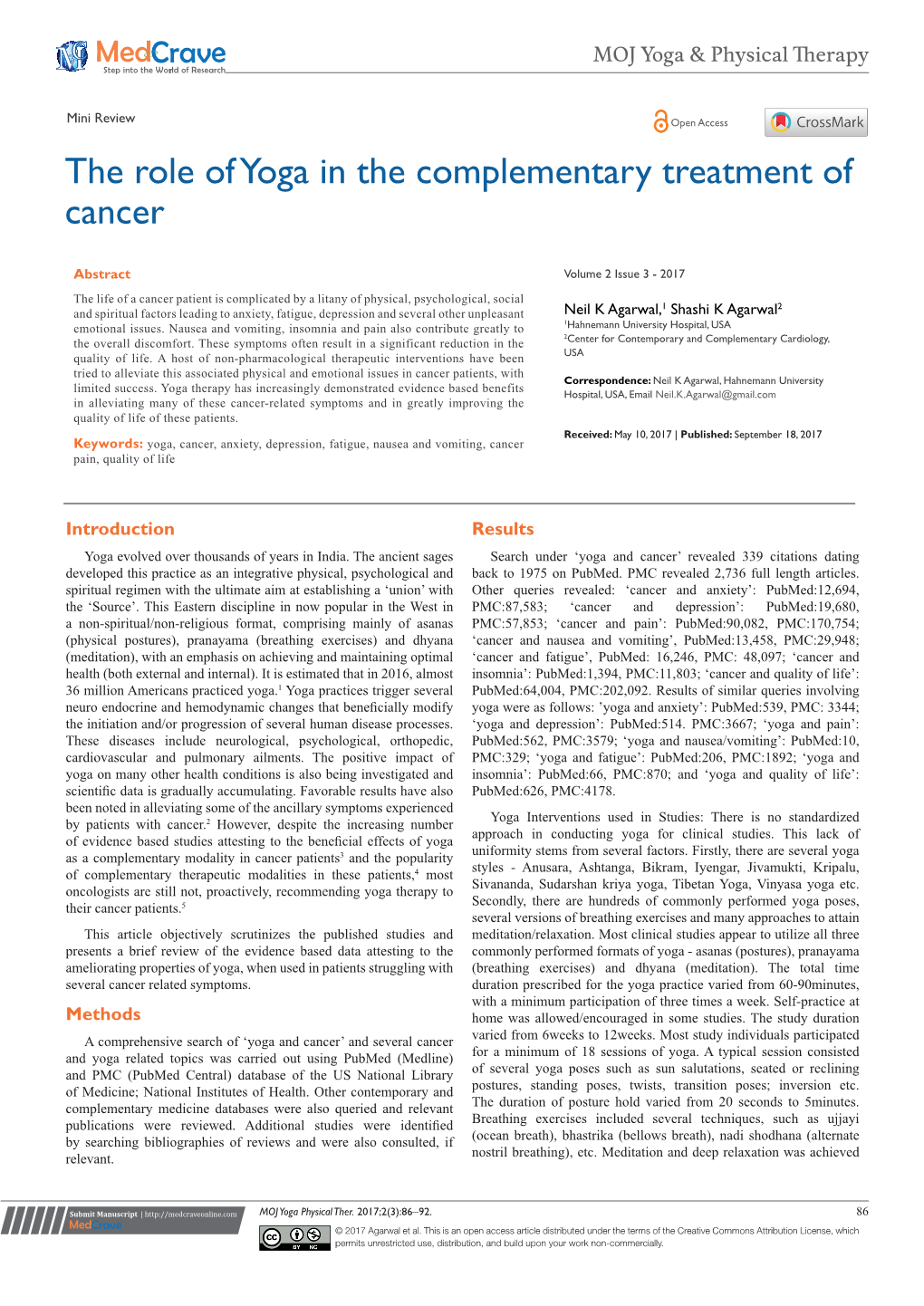 The Role of Yoga in the Complementary Treatment of Cancer