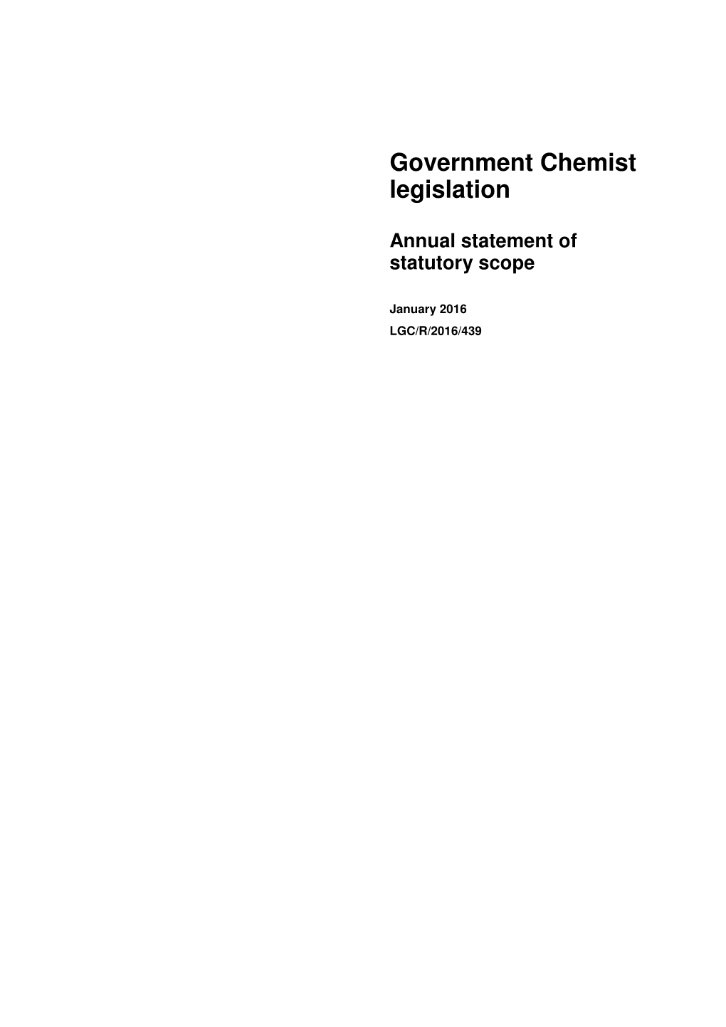 Government Chemist Legislation