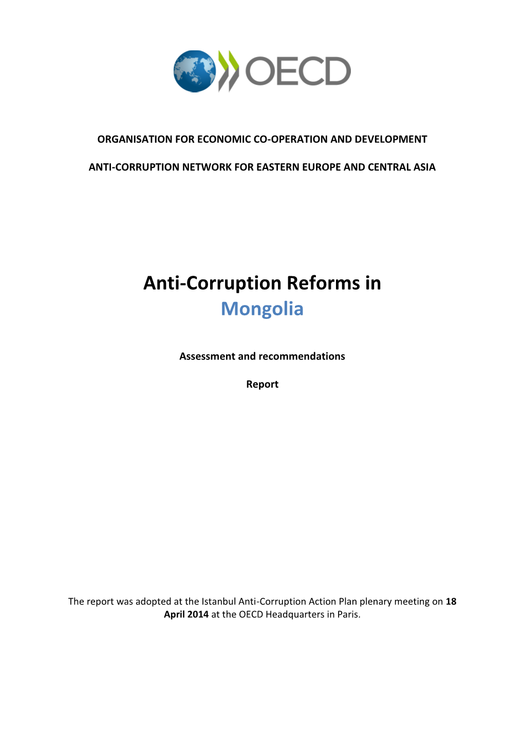 Anti-Corruption Reforms in Mongolia