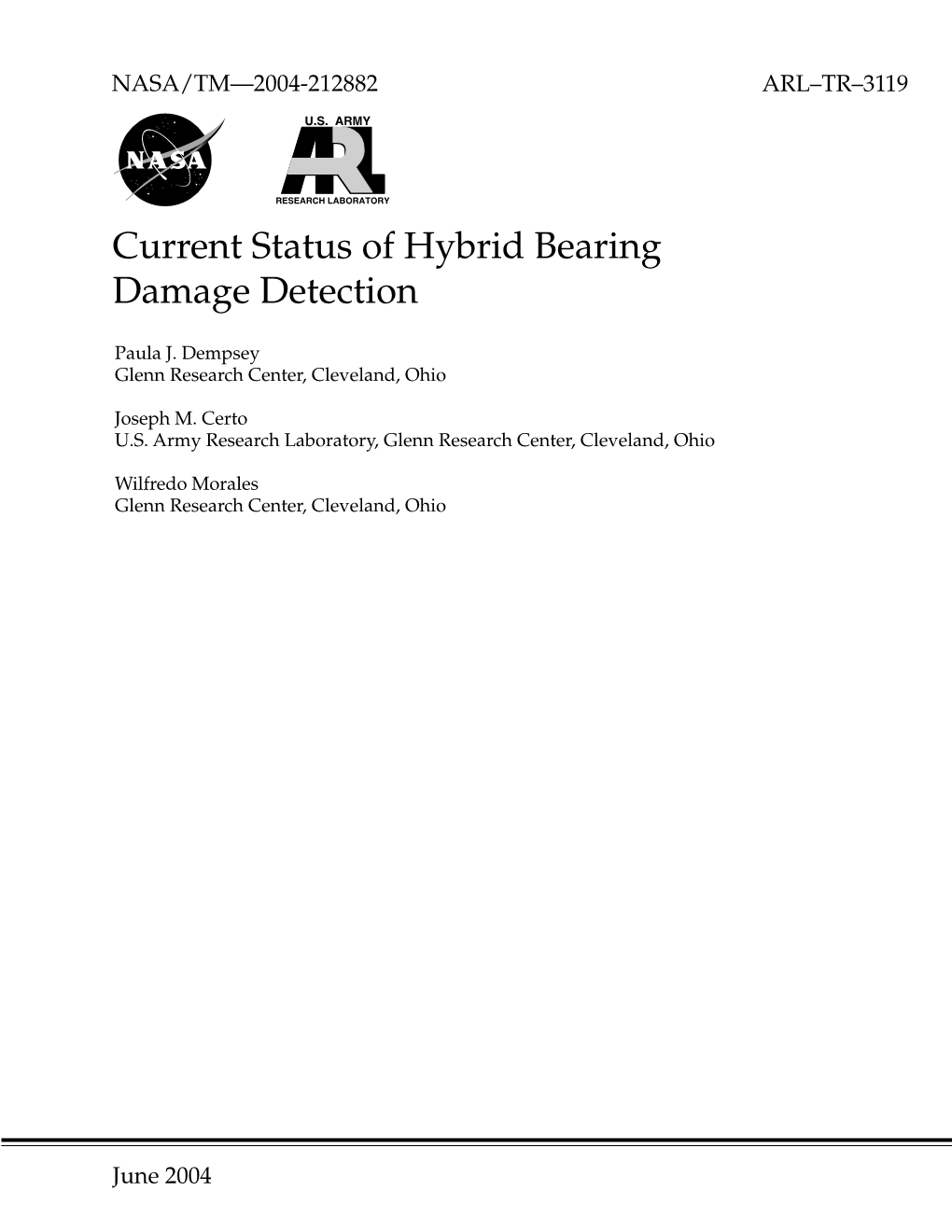 Current Status of Hybrid Bearing Damage Detection