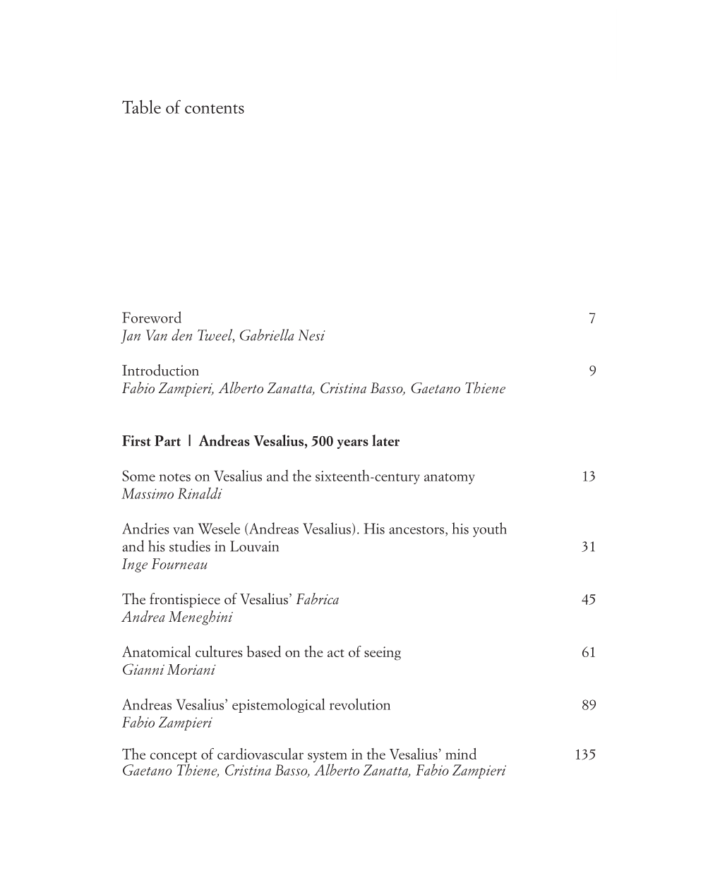 Table of Contents