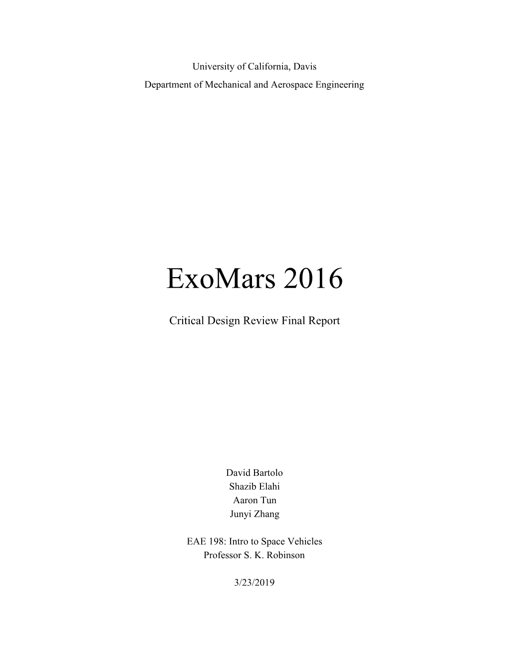 Exomars 2016