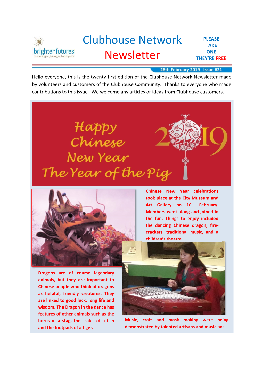 Clubhouse Network Newsletter Issue