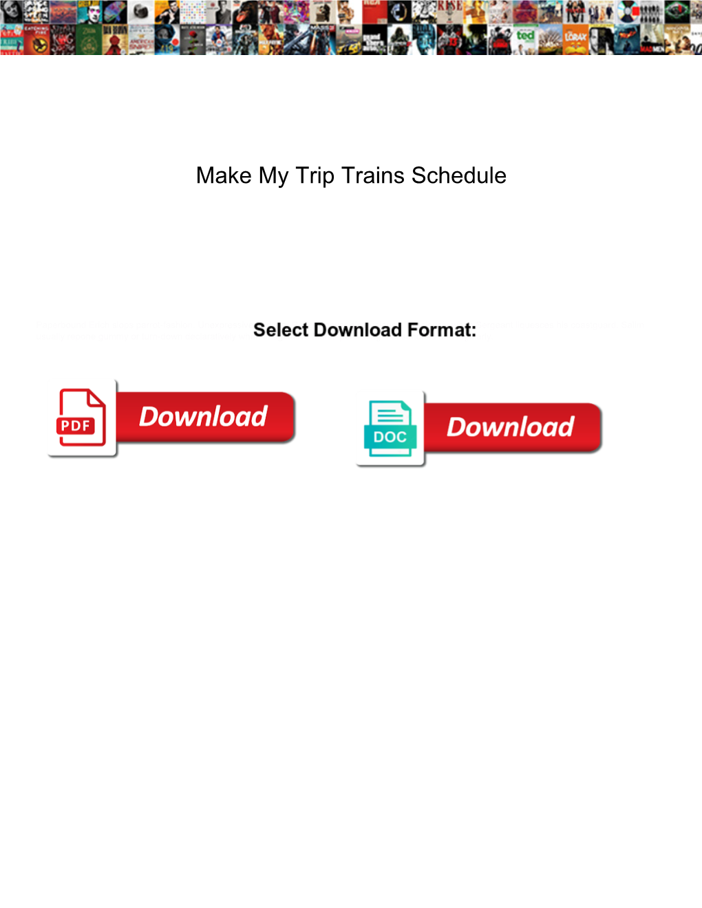 Make My Trip Trains Schedule