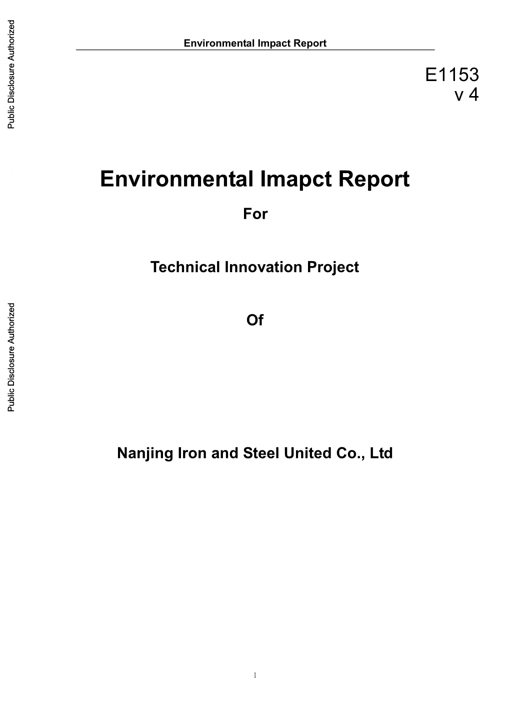 Environmental Imapct Report for Technical