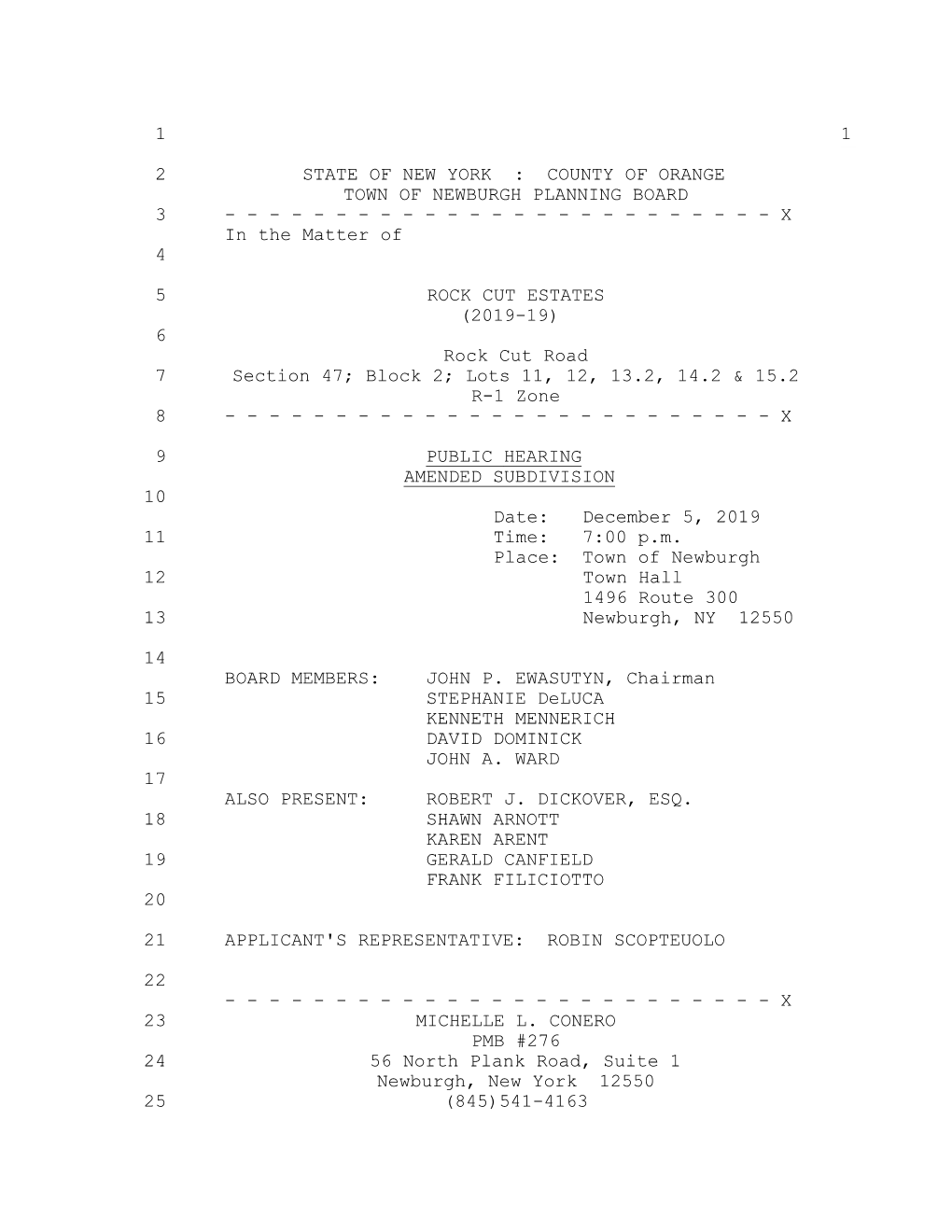 Planning Board, 12/05/2019, 7:00 PM Minutes