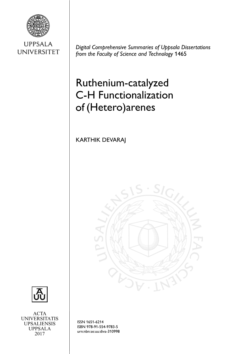 Ruthenium-Catalyzed CH Functionalization Of(Hetero)