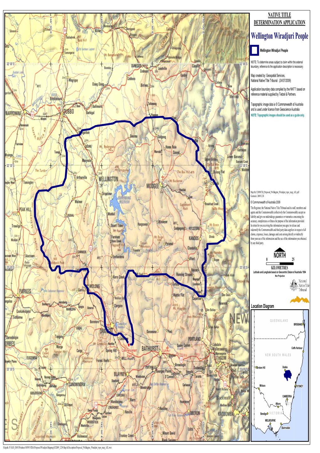 Wellington Wiradjuri People Wiradjuri Wellington Diagram Location NOTE: Topographic Images Should Be Used As a Guide Only