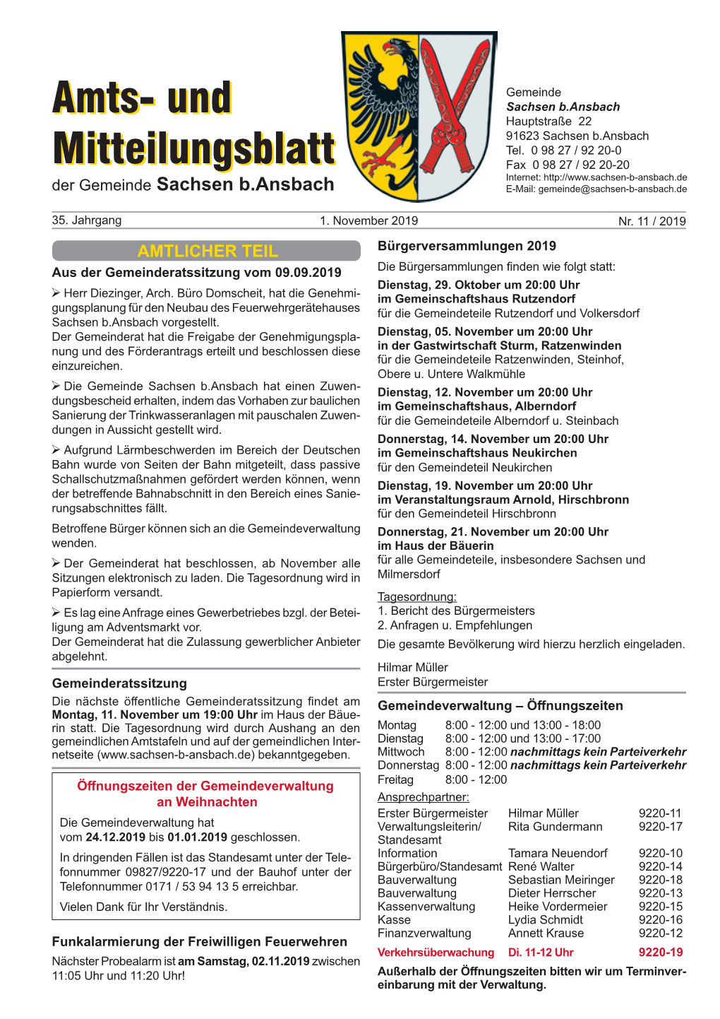 Amts- Und Mitteilungsblatt Amts- Und