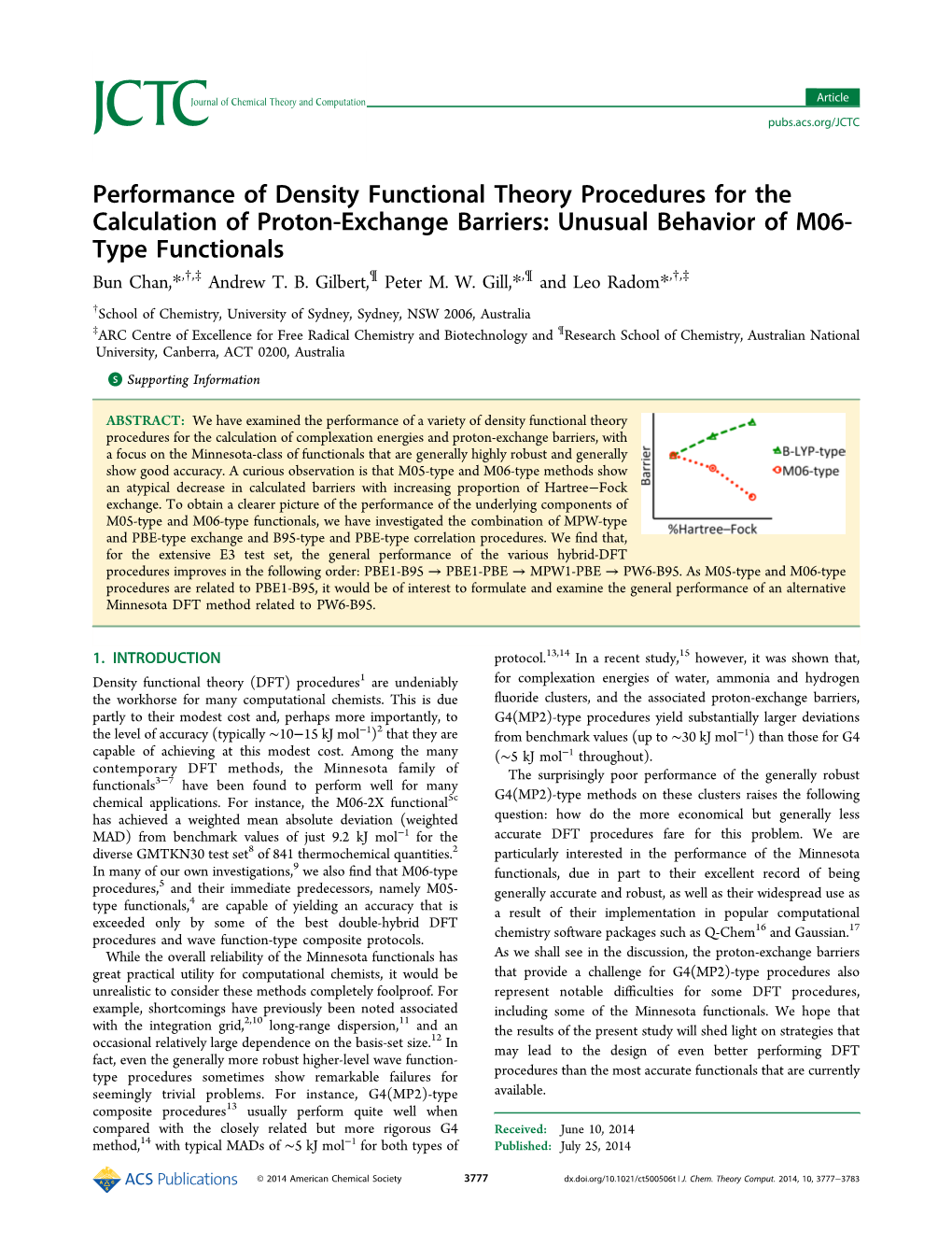 Performance of DFT Procedures for the Calculation of Proton-Exchange