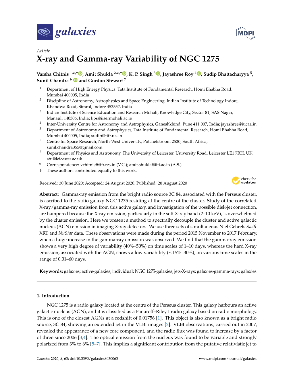 X-Ray and Gamma-Ray Variability of NGC 1275