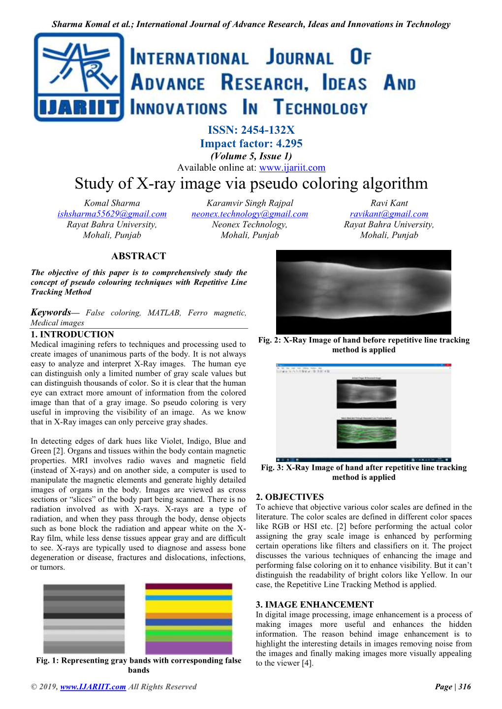 Study of X-Ray Image Via Pseudo Coloring Algorithm