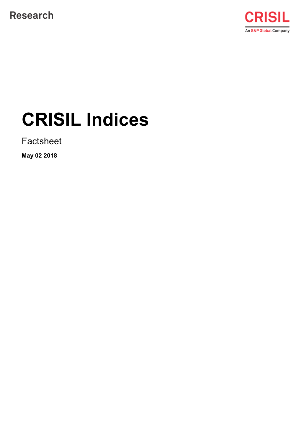 List of CRISIL Indices – Objectives and Inception Dates