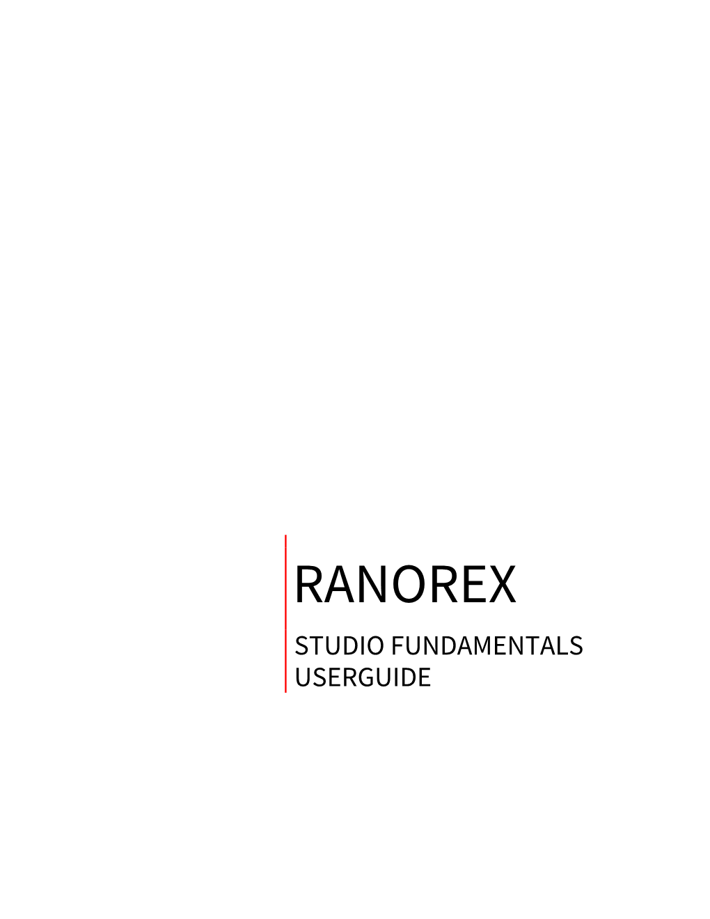 Studio Fundamentals Userguide Table of Contents Ranorex Studio Fundamentals