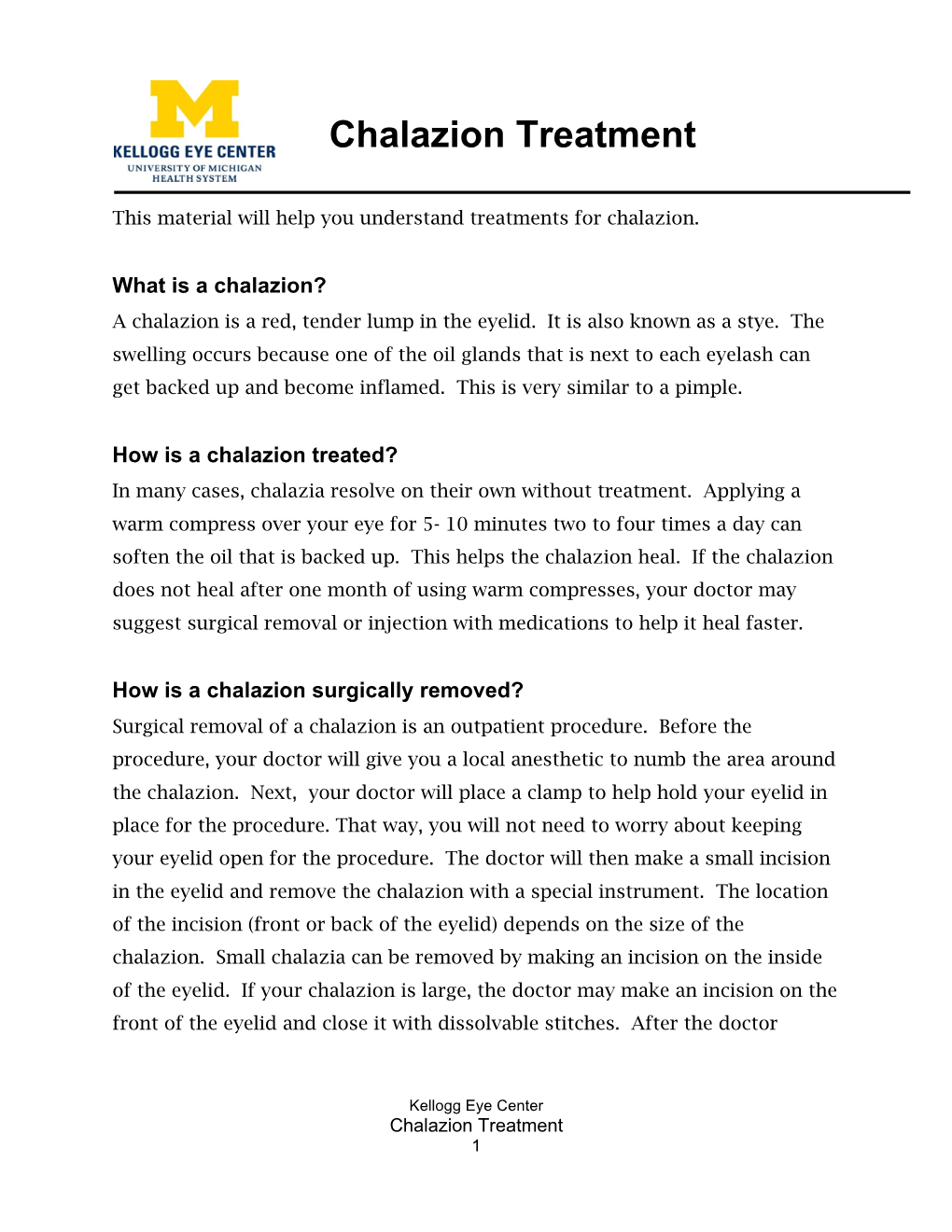 Chalazion Treatment