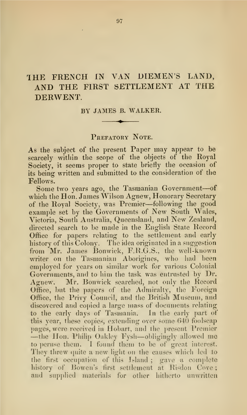 Papers and Proceedings of the Royal Society of Tasmania