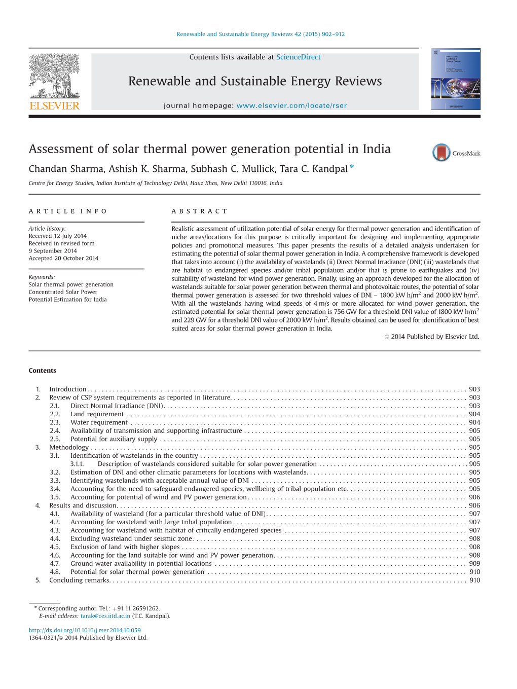 Assessment of Solar Thermal Power Generation Potential in India.Pdf