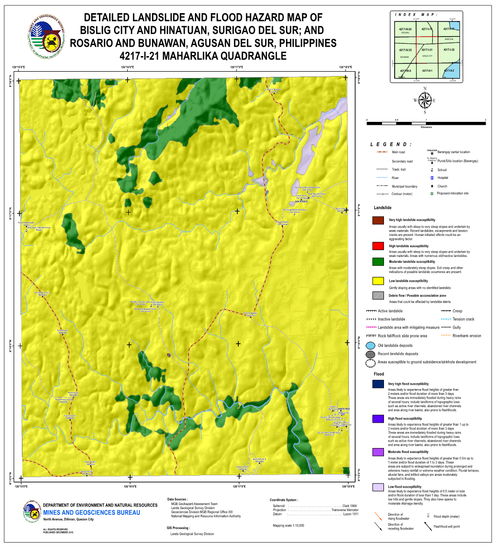 Detailed Landslide and Flood Hazard Map of 126°15'0"E 126°20'0"E