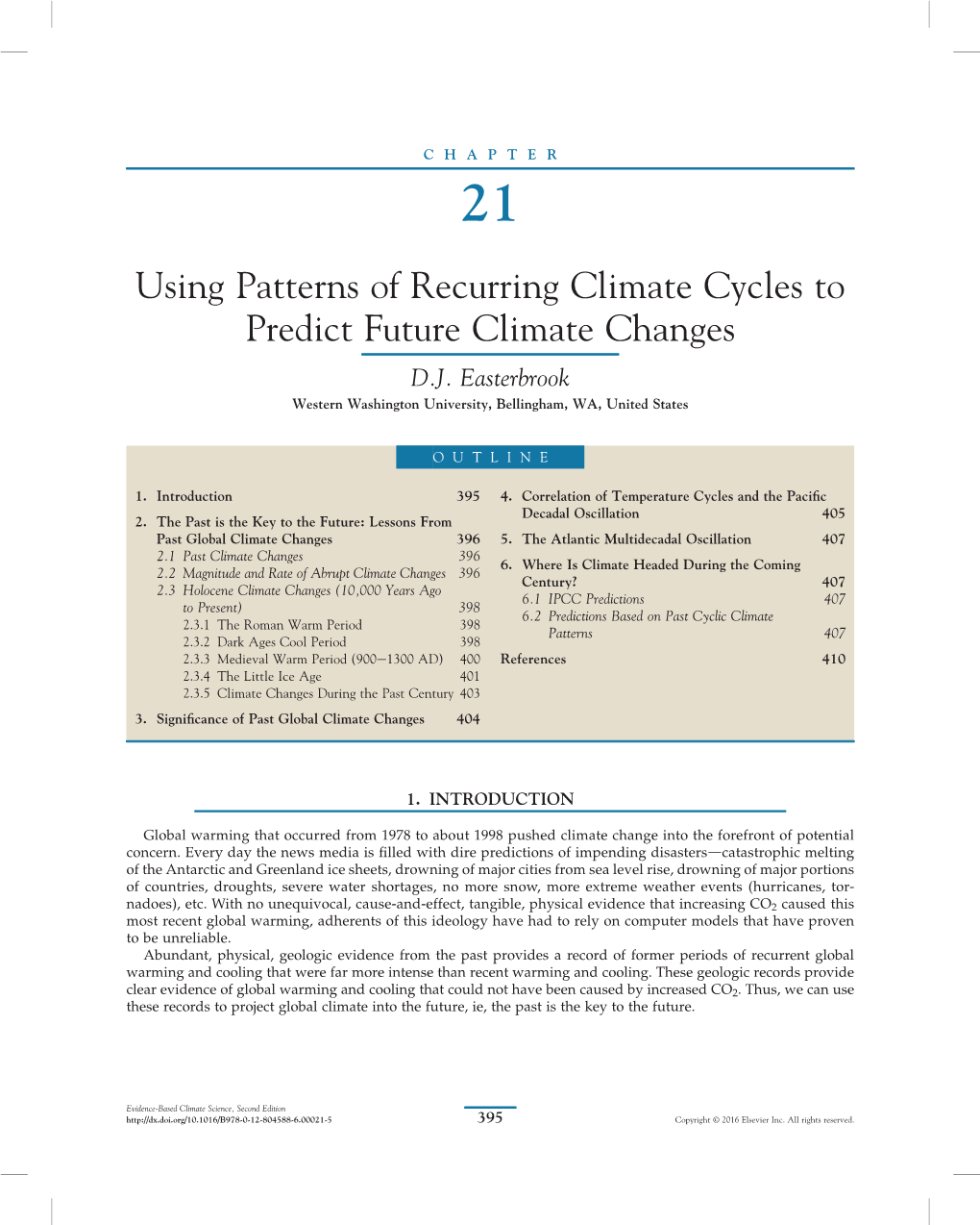 Using Patterns of Recurring Climate Cycles to Predict Future Climate Changes D.J