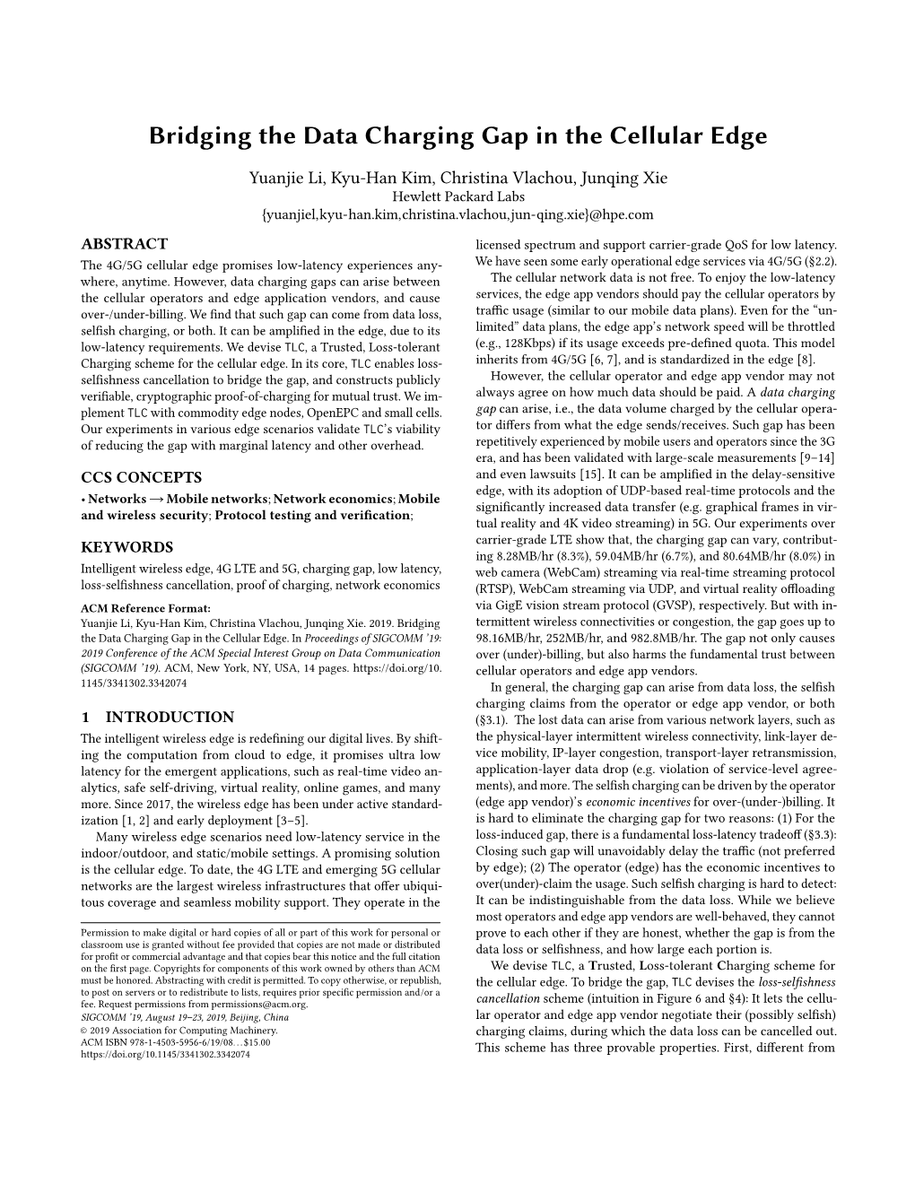 Bridging the Data Charging Gap in the Cellular Edge