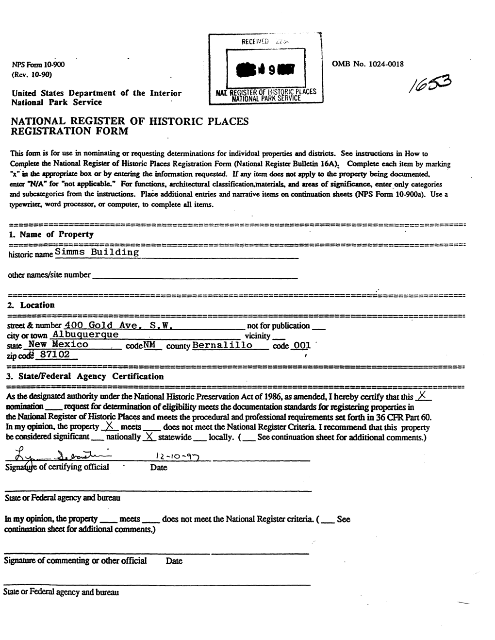 National Register of Historic Places Registration Form