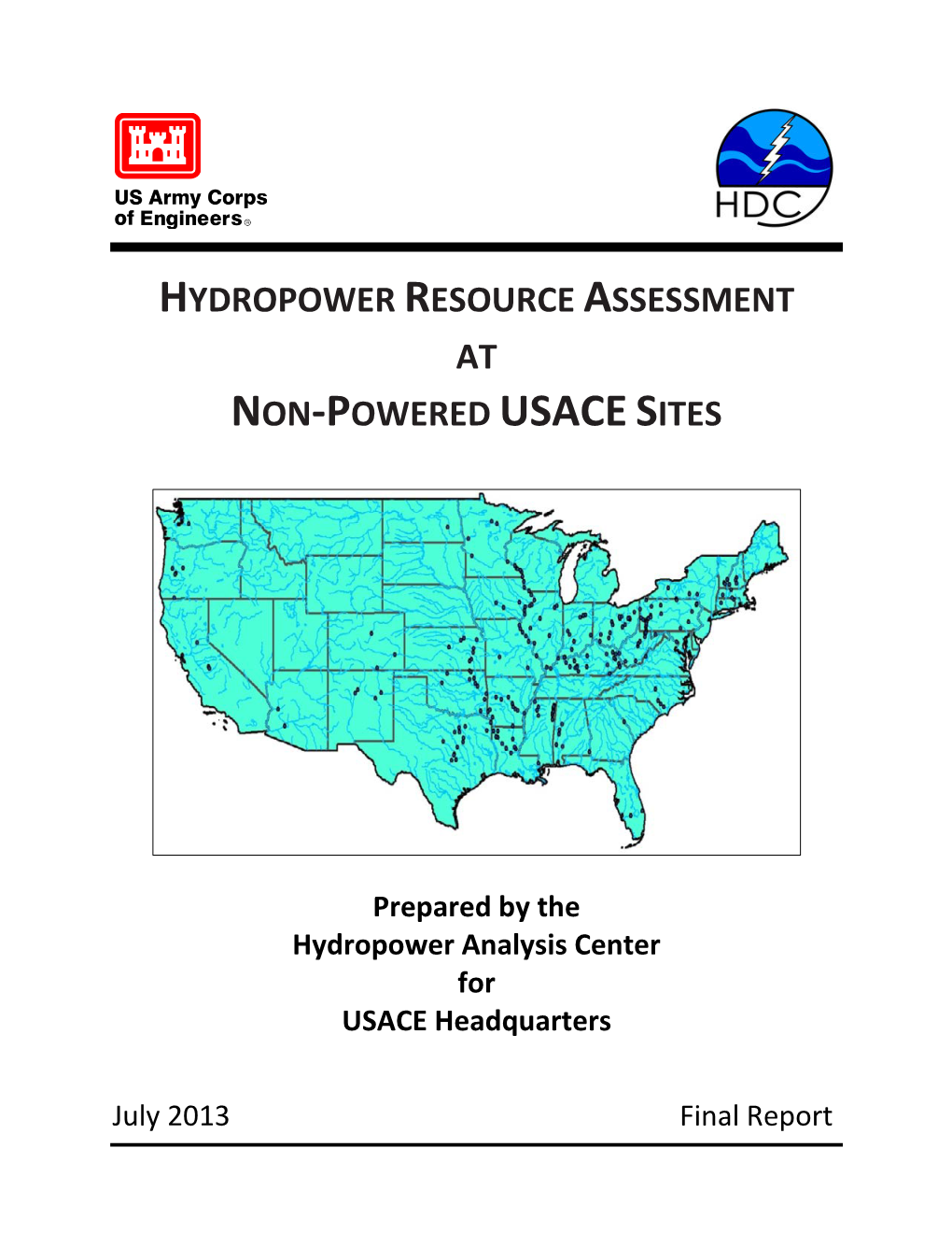 Hydropower Resource Assessment at Non-Powered Usace Sites